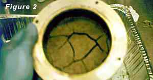 Figure 2 - Methylene Chloride moved through desiccation cracks